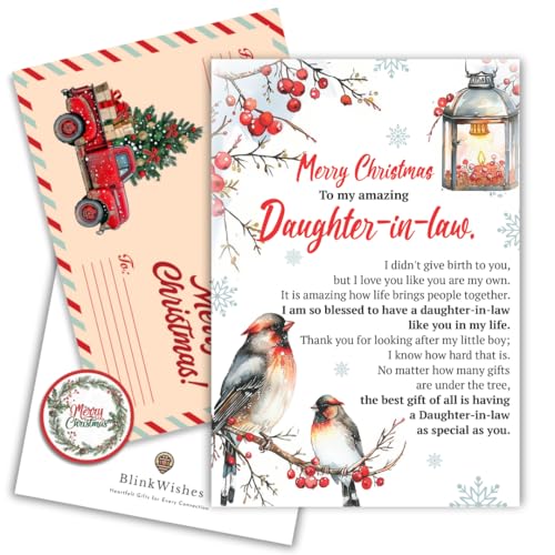 Christmas Card for Daughter In Law with Envelope and Seal