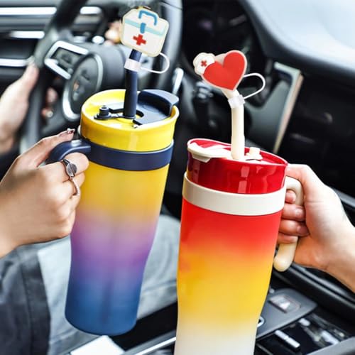 2 Pcs Glitter Silicone Straw Covers for 30 & 40 oz Tumblers