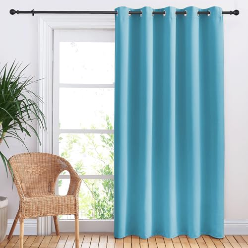 NICETOWN Blackout Curtain Panel, 70 x 84 Inch Thermal Insulated Teal Blue