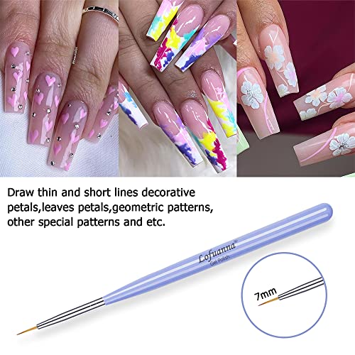 Lofuanna Nail Art Liner Brushes Set 5PCS UV Gel Painting Drawing Pens