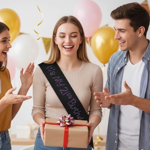 21st Birthday Sash with Glitter Rhinestones for Women