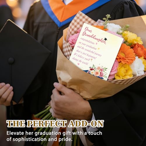 Inspirational Graduation Card for Granddaughter - Floral Design