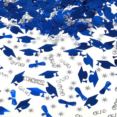Silver and Blue Graduation Confetti - 1000 Pcs Class of 2026