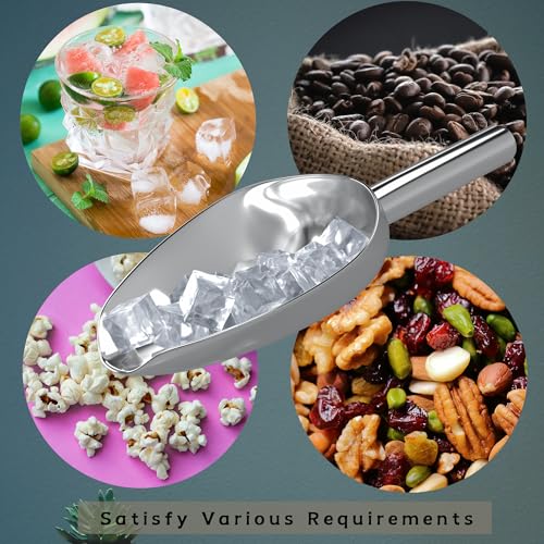 Olmaanseta 6 oz Stainless Steel Small Ice Scoop for Kitchen and Freezer