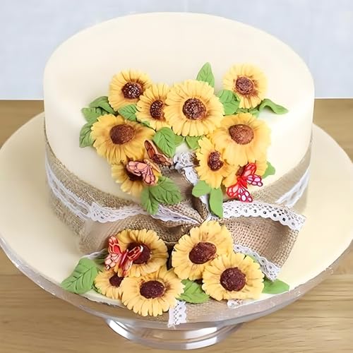 Sunflower Silicone Mold Set - 4 Pack Daisy Flower Molds for Cake Decorating, Fondant, Polymer Clay, and Chocolate Crafting