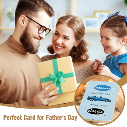 Funny Retro Car Father's Day Card for Grandad - Classic Design
