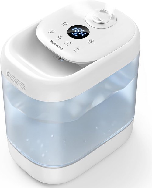 Homvana Humidifier - 5L Top Fill Cool Mist for Bedroom & Plants | Quiet 40H Runtime, Easy to Clean