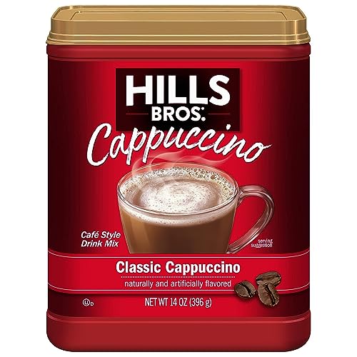 Hills Bros Instant Decadent Classic Cappuccino Mix with a Hint of Sweetness, Easy to Use and Convenient, Enjoy Coffeehouse Flavor at Home, Frothy, 14 Oz (Pack of 3)