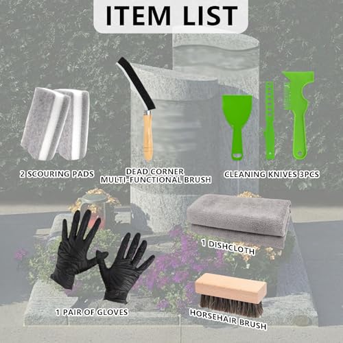 Complete Headstone Cleaning Kit with Brushes & Gloves