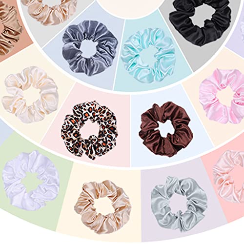 JOACHIO 12-Piece Satin Hair Scrunchies Soft Elastic Hair Ties Set