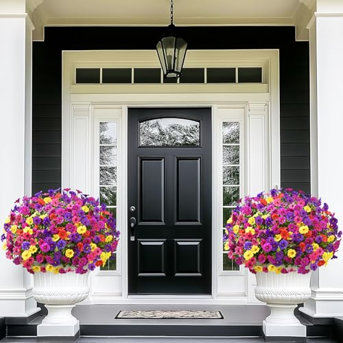 Artificial Outdoor Flowers - 36 Bundles Realistic UV-Resistant Fake Flowers for Garden & Porch