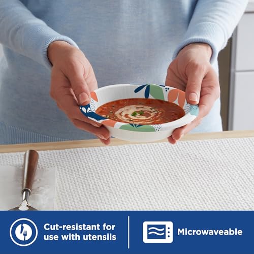 Dixie 10oz Disposable Paper Bowls - 35 Pack, Microwave Safe & Leak-Resistant