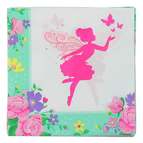 48-Count Floral Fairy Paper Napkins - Iconikal 2-Ply Disposable
