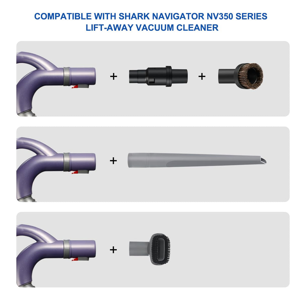 LANMU Vacuum Attachments Compatible with Shark Navigator NV350 NV351 NV352 NV356E and Rotator NV500 NV501 Series Lift-Away Upright Vacuum, Crevice Tool Vacuum Accessories & Brushes