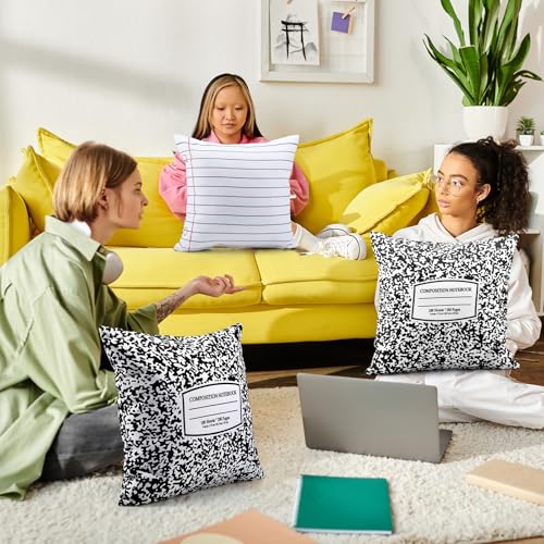 Hahafelt 2 Pack Notebook Design Throw Pillowcases - 18x18 Inches