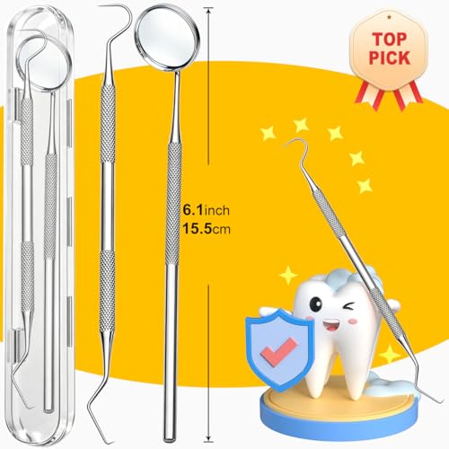 G.CATACC 2 Pcs Stainless Steel Dental Tools Set with Mouth Mirror