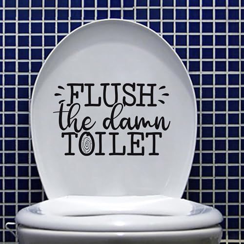 Funny Bathroom Decal - Waterproof Toilet Lid Sticker for Humor