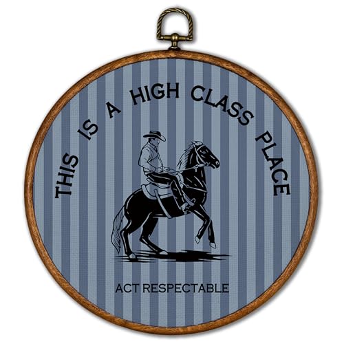 KSDUT Western Cowboy Round Canvas Wall Art 10x10 Preppy Southwestern Print