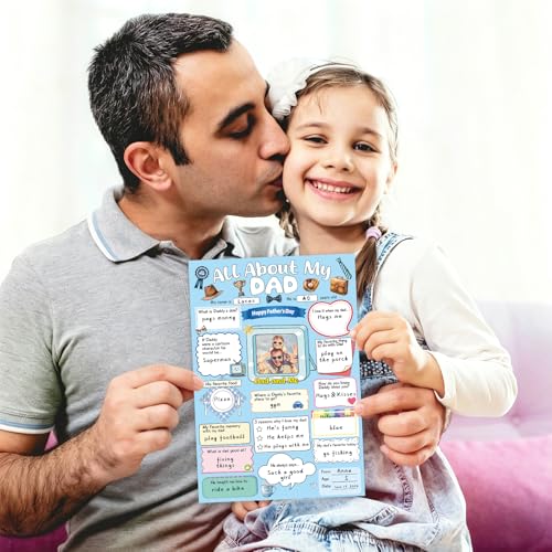 Fill in The Blanks Father's Day Card for Dad from Kids - 5.3 x 8 inch