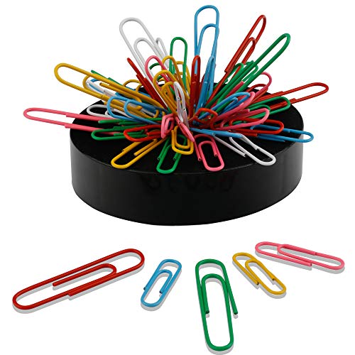 Awsaccy Magnetic Paper Clip Holder - Black Desk Organizer with 160 Clips