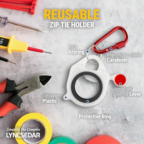 Reusable Zip Tie Holder Clips - 2-Pack ABS Plastic Carabiners