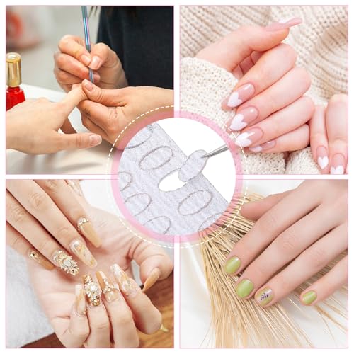 Dual Ended Stainless Steel Cuticle Pusher with 100 Pcs Self-Adhesive Sandpaper Sheets for Manicure