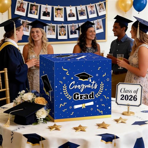 Kelool Graduation Decorations 2026 Blue Card Box Party