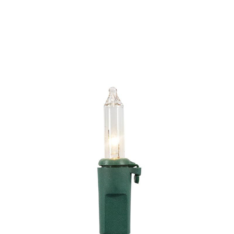 Mini Incandescent Christmas Lights - Clear, 3' Green Wire, 10 Count