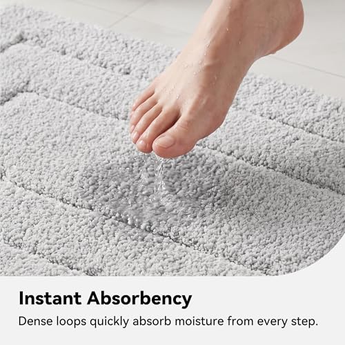 Granny Says Gray Bathroom Rug 20" x 30" - Non-Slip Microfiber Mat