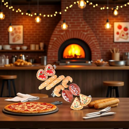 Smiley Pizza Hair Clips 2Pcs - Cute Non-Slip Food Hair Accessories