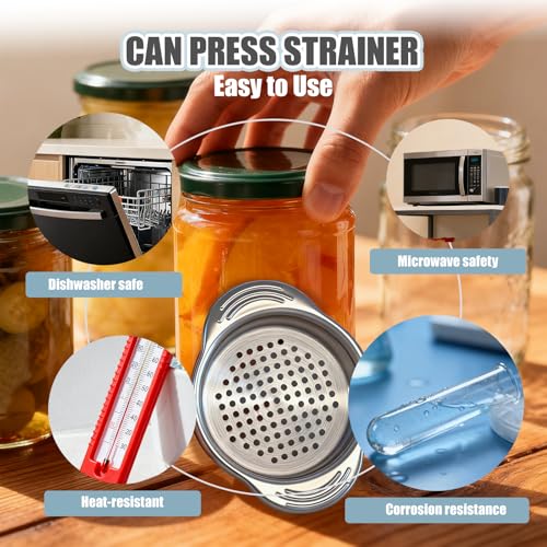 2-Piece Stainless Steel Tuna Can Strainer - Universal Food Drainer Press