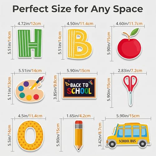 Happy First Day of School Banner Set - Glitter Decor & Hanging Swirls