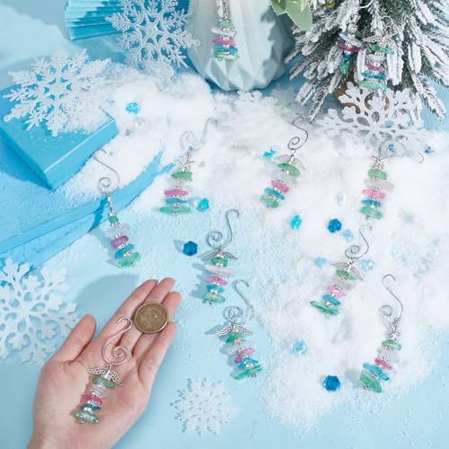 OLYCRAFT 12Pcs Christmas Crystal Beaded Tree Ornaments with Hooks