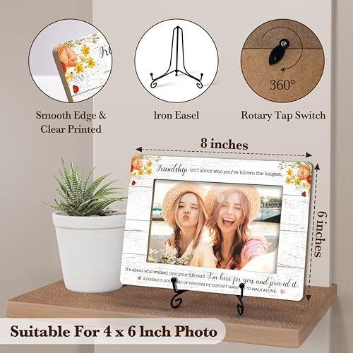 Friendship Picture Frame with Iron Stand - Inspirational 4x6 Photo Gift