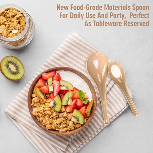 Eco-Friendly Wheat Straw Soup Spoons Set of 2 - Durable & Biodegradable