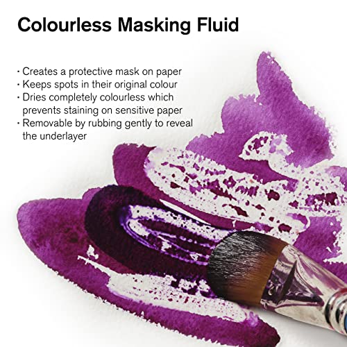 Winsor & Newton Watercolor Masking Fluid, Colorless, 75ml - 2.5oz Bottle for Art Protection