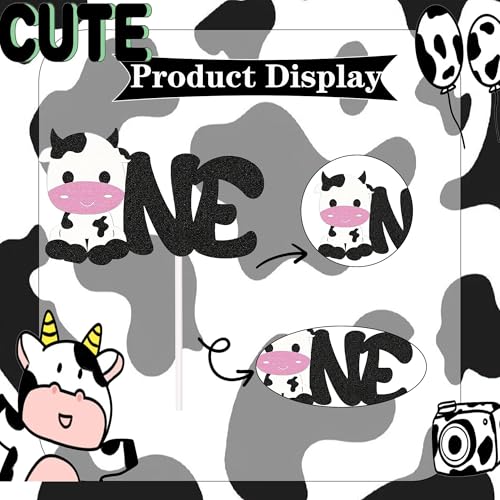 Cow 1st Birthday Cake Topper | Farm Animal Party Decoration