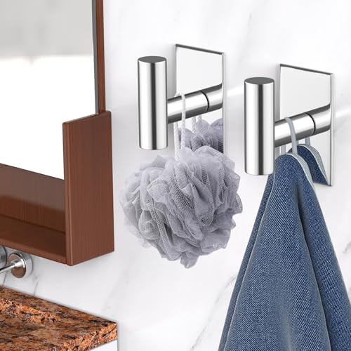 VAEHOLD Heavy Duty Waterproof Towel Hooks, Chrome, 2 Pack