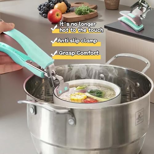 Silicone-Handled Plate Lifter for Hot Dishes - 8-11" Capacity
