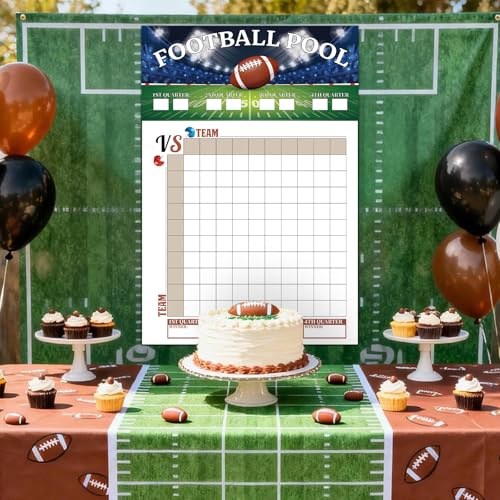 Atiloy 2PCS Large Football Pool Posters - 100 Grids, 16x23.5in