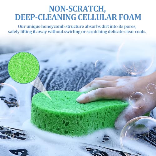 5 Pack Large Non-Scratch Foam Car Wash Sponges for Vehicles