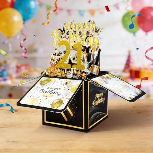 Handcrafted 3D Birthday Card for 21st Celebration - Eco-Friendly