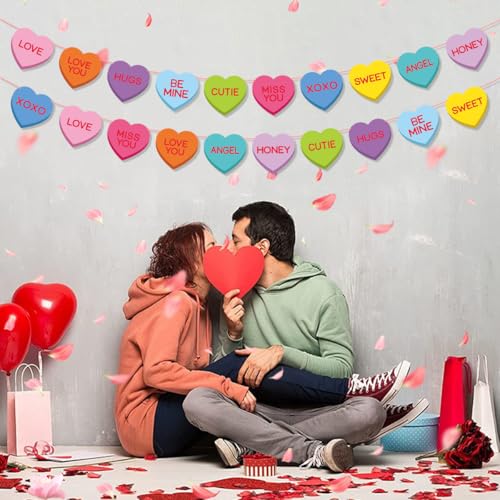 Valentine's Day Heart Garland Banner 2 Pack Hanging Decor