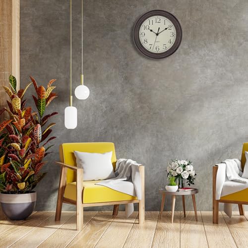 Foxtop 9 Inch Silent Wall Clock, Battery Operated Retro Bronze Decorative Clock