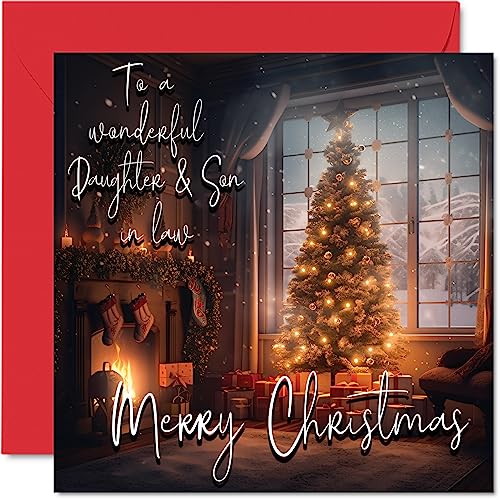 Merry Christmas Card for Daughter & Son-in-Law - 5.7 Inch