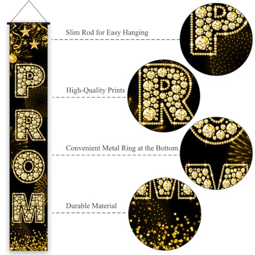 Class of 2025 Graduation Door Cover Banners - Gold Prom Decorations Set