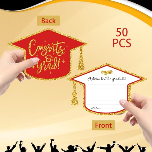 50 Red Gold Graduation Advice Cards for Class of 2026