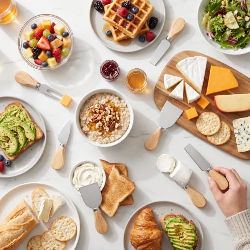 16-Piece Cheese Knife Set with Wooden Handles - Stainless Steel Kitchen Utensils