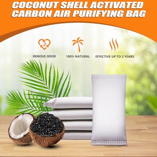 Coconut Shell Charcoal Air Purifying Bags 50g x 4 Pack - Odor Eliminator
