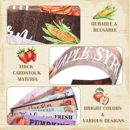Farmers Market Directional Signs, 10-Pack Cardstock Party Decor, 14 Inch